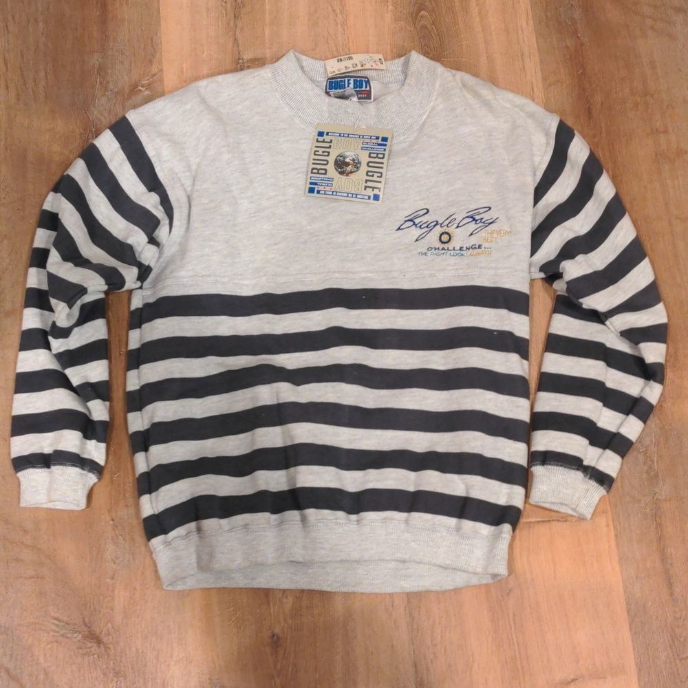 NWT vintage bugle boy‎ strip sweatshirt size L 16-18